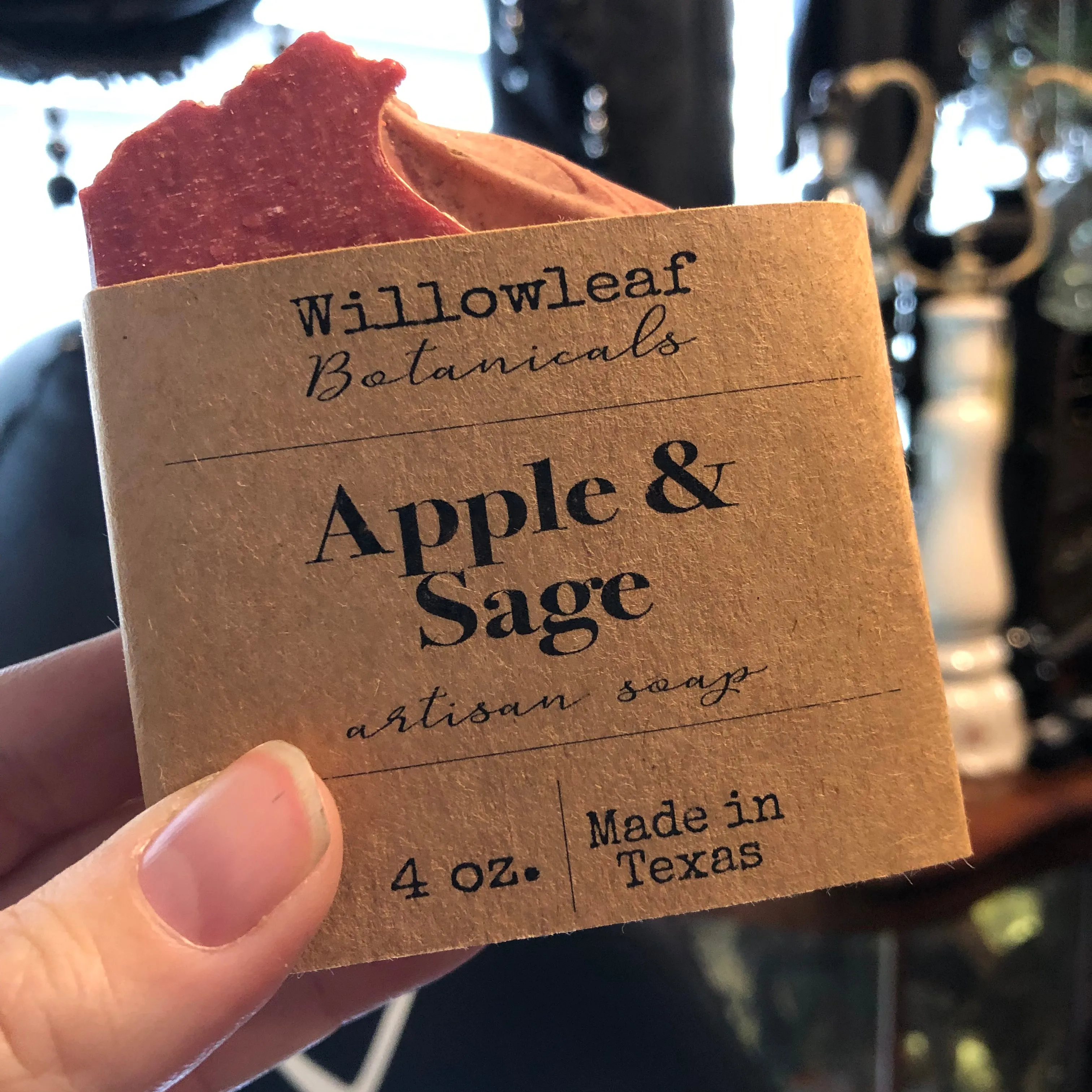 Apple & Sage Artisan Soap - Willowleaf Botanicals - 4 oz bar