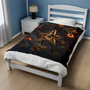 Autumn Witch Pentagram Plush Blanket