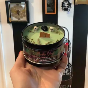 Baba Yaga Candle - 8oz 100% Soy - Wood Wick - Crystals & Essential Oils