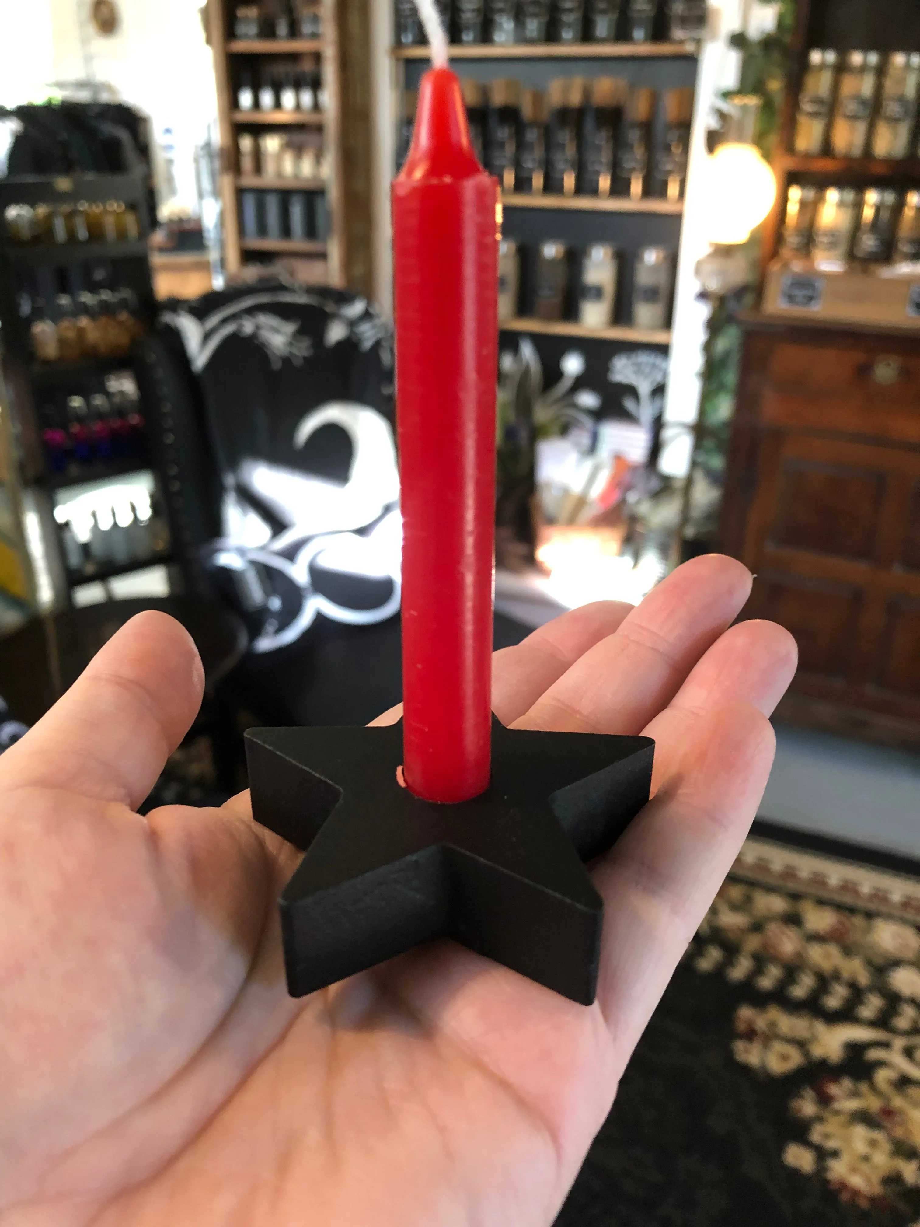 Black Star Chime Candle Holder
