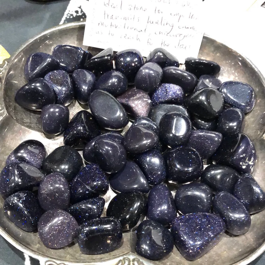 Blue Goldstone - Tumble Stone