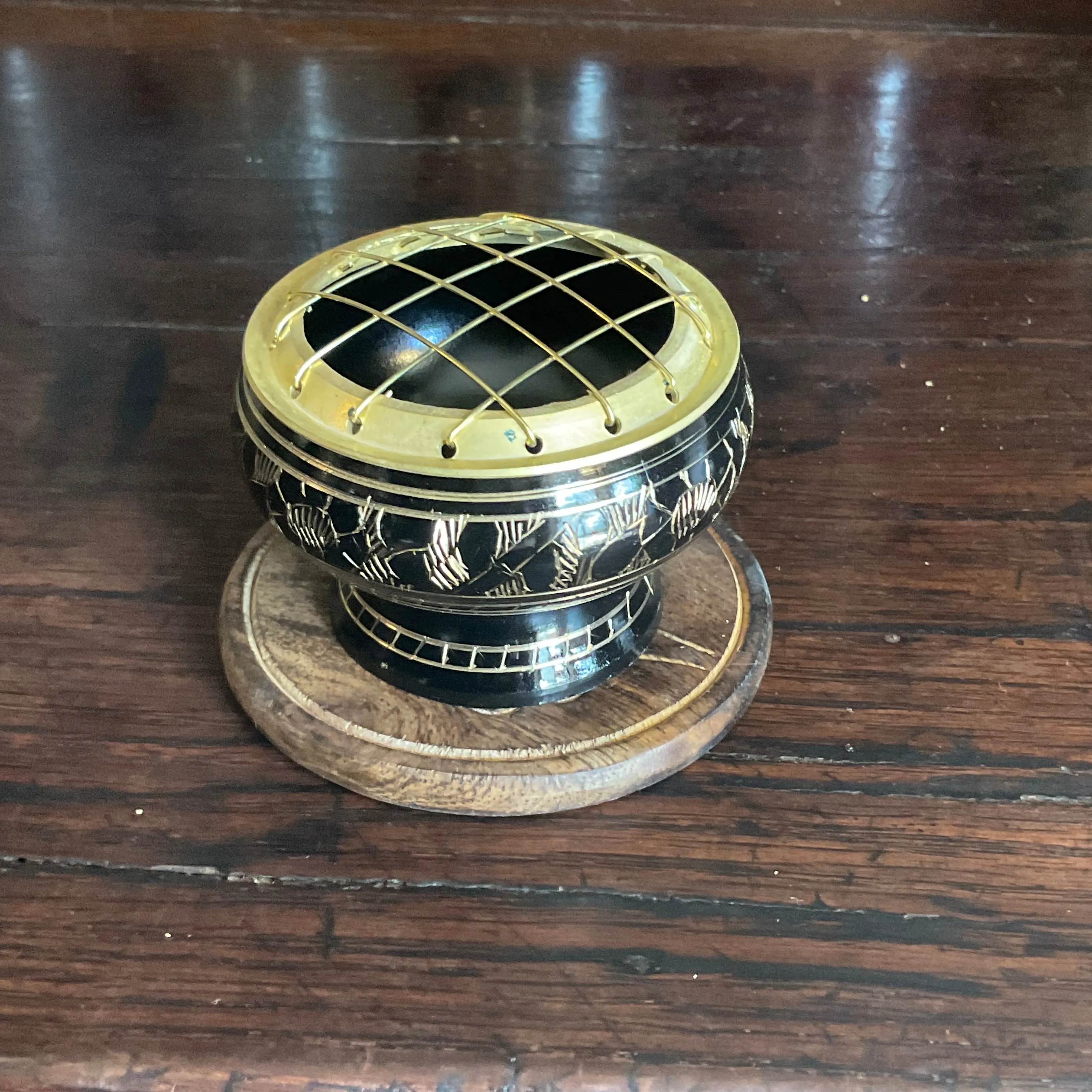 Brass Screen Incense Burner with Coaster