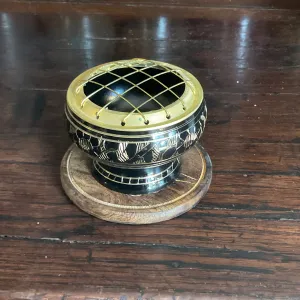 Brass Screen Incense Burner with Coaster