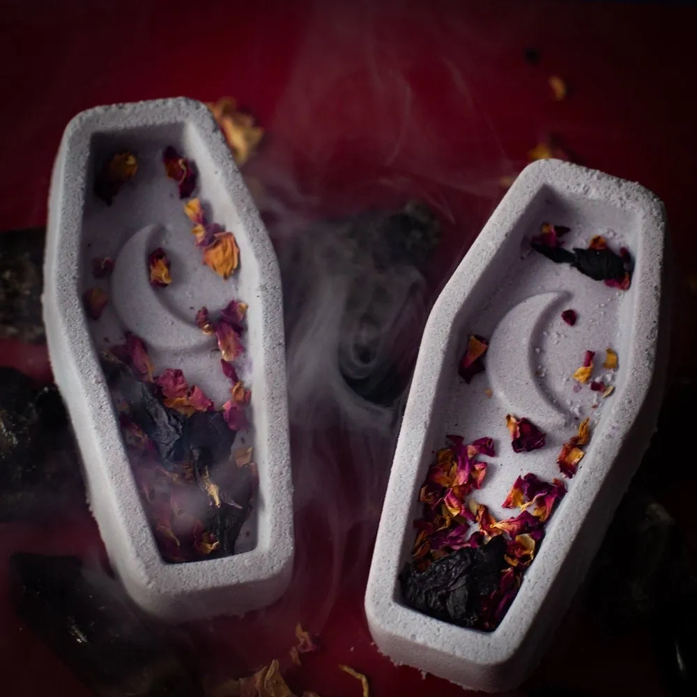 Crescent Moon Peekaboo Coffin Bath Bomb with Flower Petals