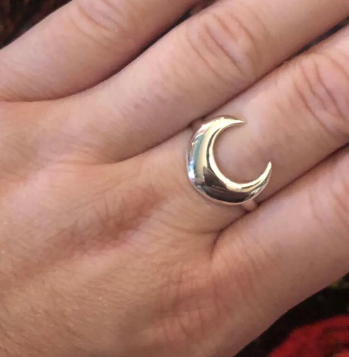 Crescent Moon Ring - Sterling Silver - Pagan - Moon Phase