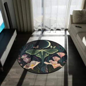Enchanted Luna Moth Round Rug
