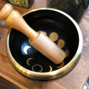 Moon Phases Brass Singing Bowl