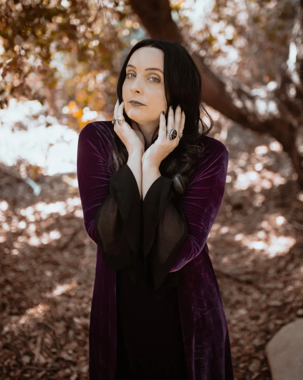 Mystic Madame Kimono - Embroidered Velvet Robe