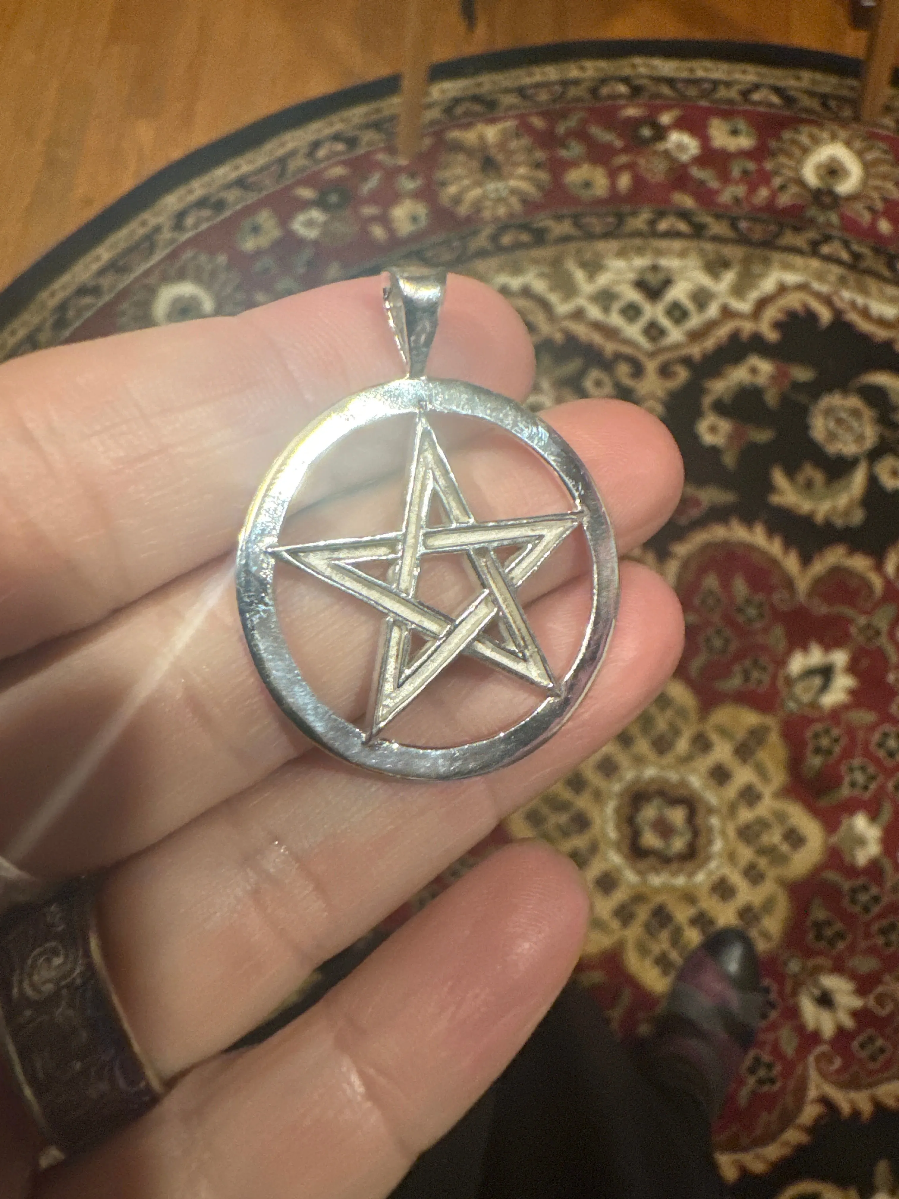 Pentagram Pendant  - Sterling Silver - Pentacle - Pagan - Witchcraft