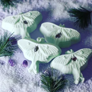 Smoky Quartz Crystal Luna Moth Bath Bomb