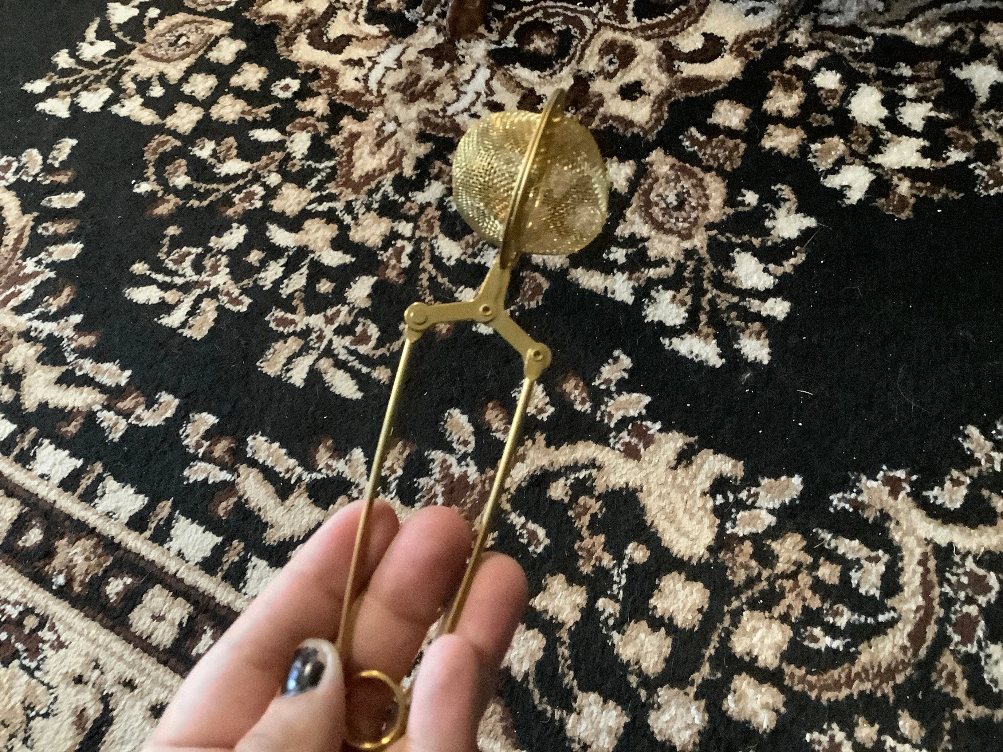 Stainless (Gold) Mesh Tea Ball with Spring Action Handle