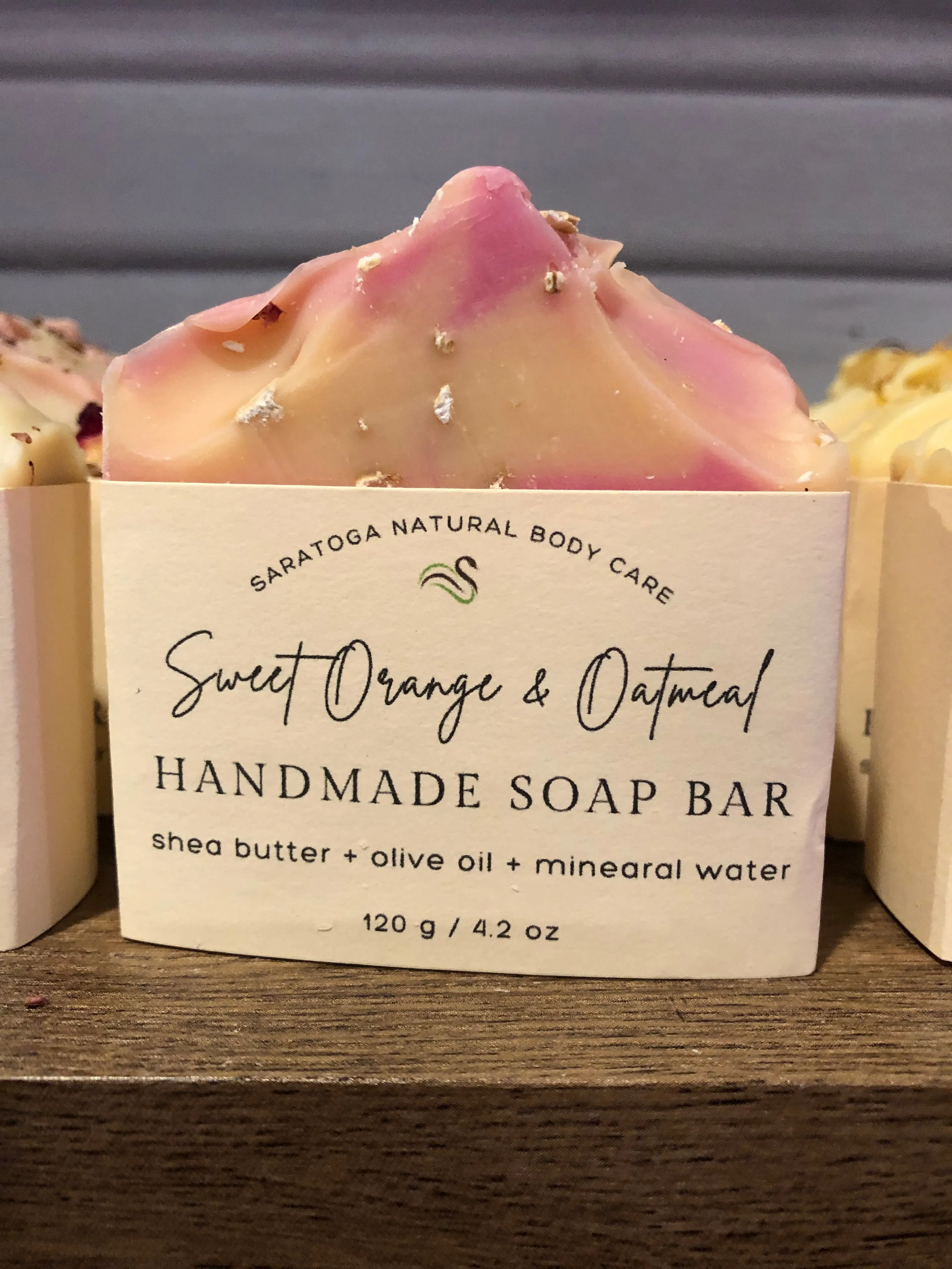 Sweet orange & Oatmeal Artisan Soap - Saratoga Natural Body Care- 4 oz bar