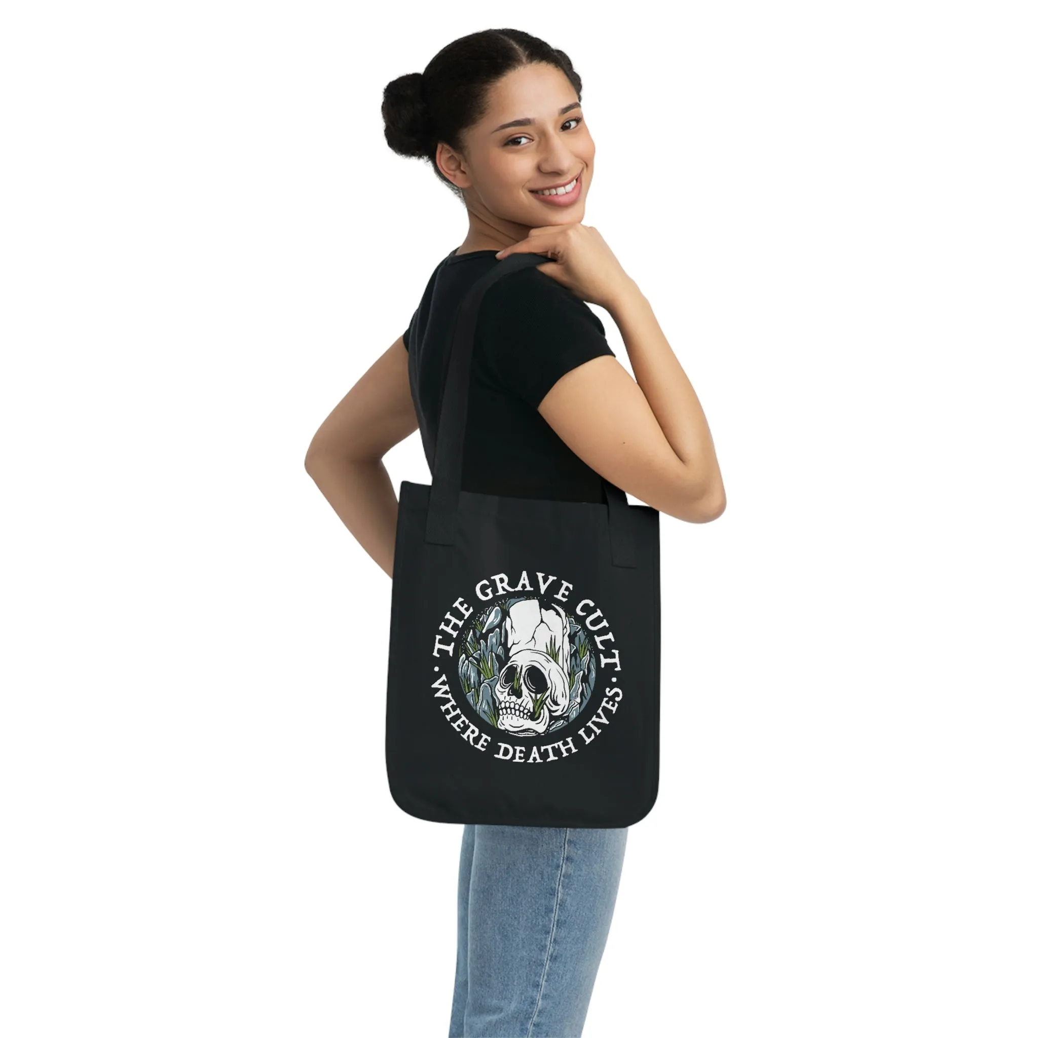 The Grave Cult - Where Death Lives - Black Canvas Tote Bag