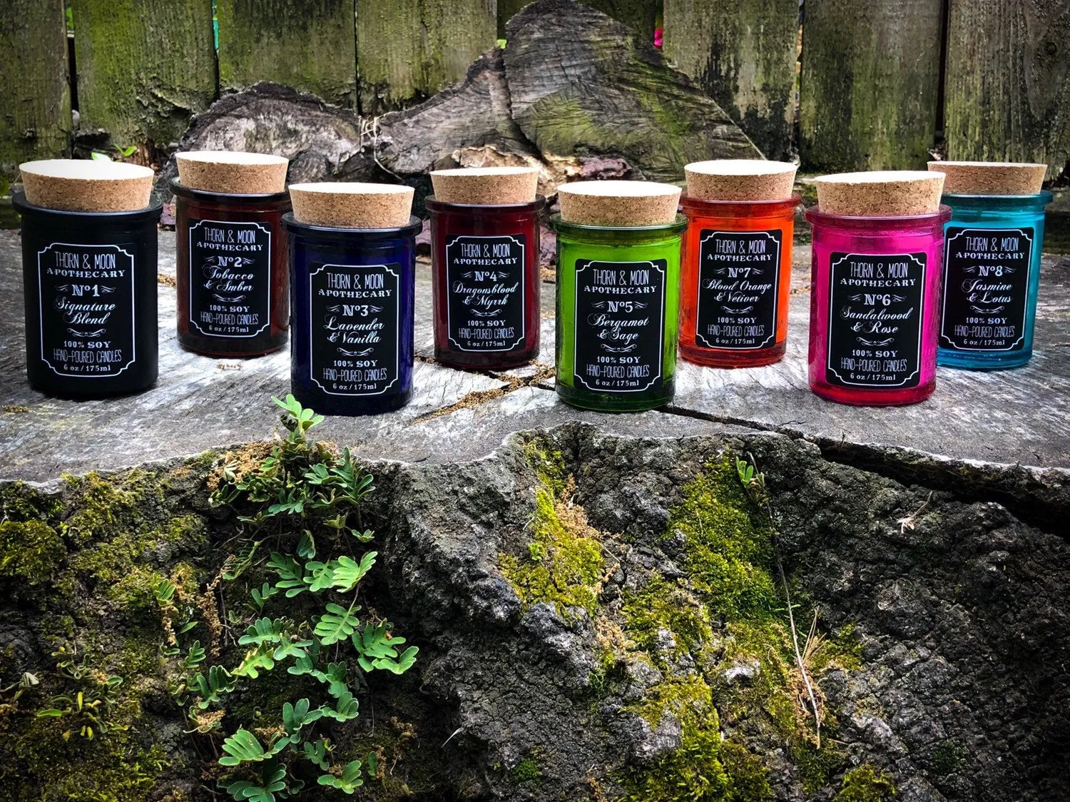 Thorn & Moon Apothecary Candle - No. 3 - Lavender and Vanilla - 100% Soy - Scented Candle - Essential Oil and Fragrance Oil blend, Herbs