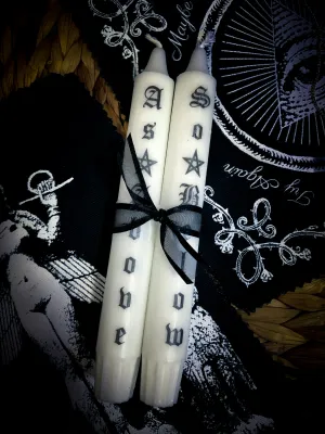Thorn & Moon As Above So Below Candle Set - 8 inch taper candle - Set of Two