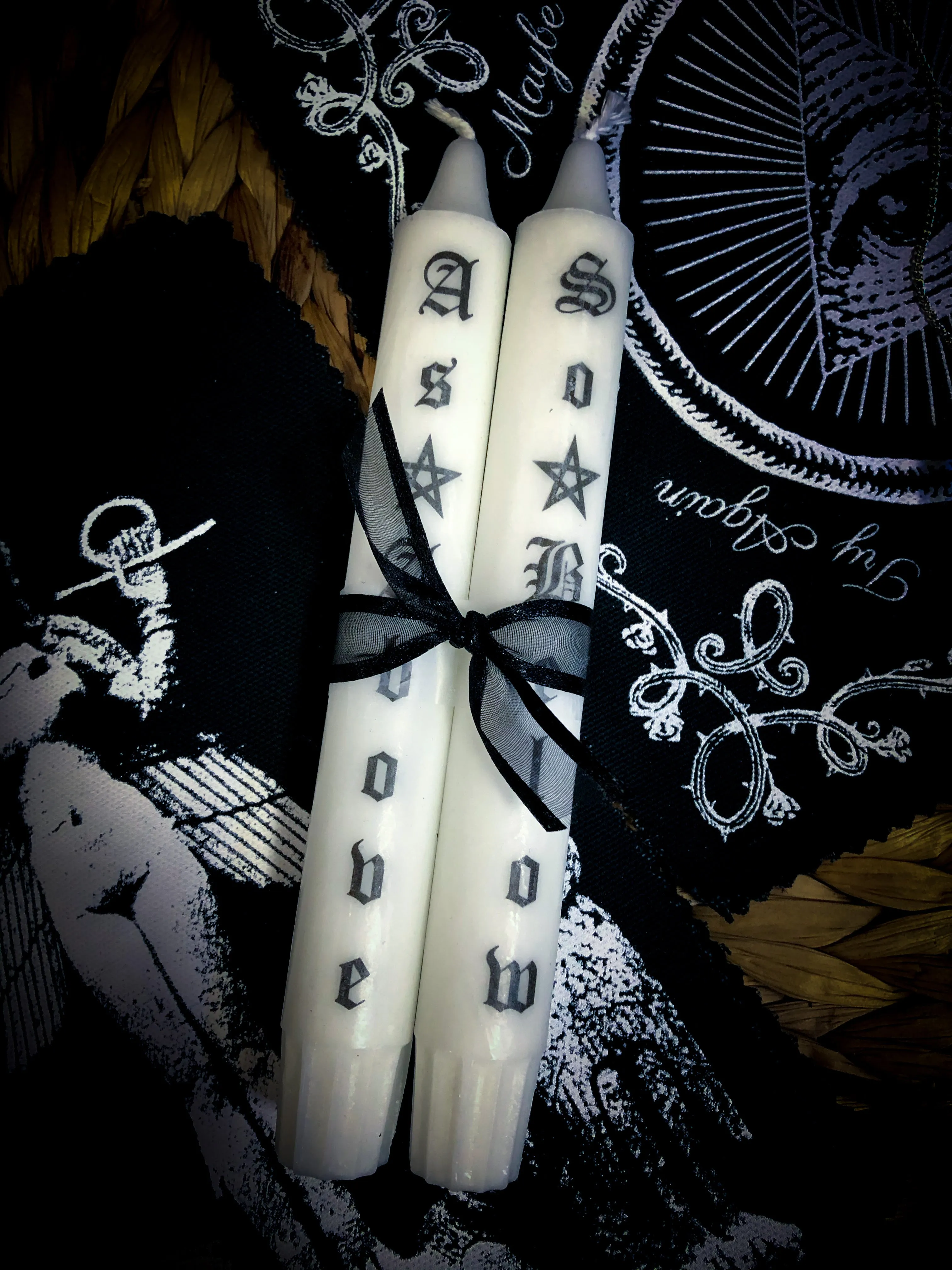 Thorn & Moon As Above So Below Candle Set - 8 inch taper candle - Set of Two