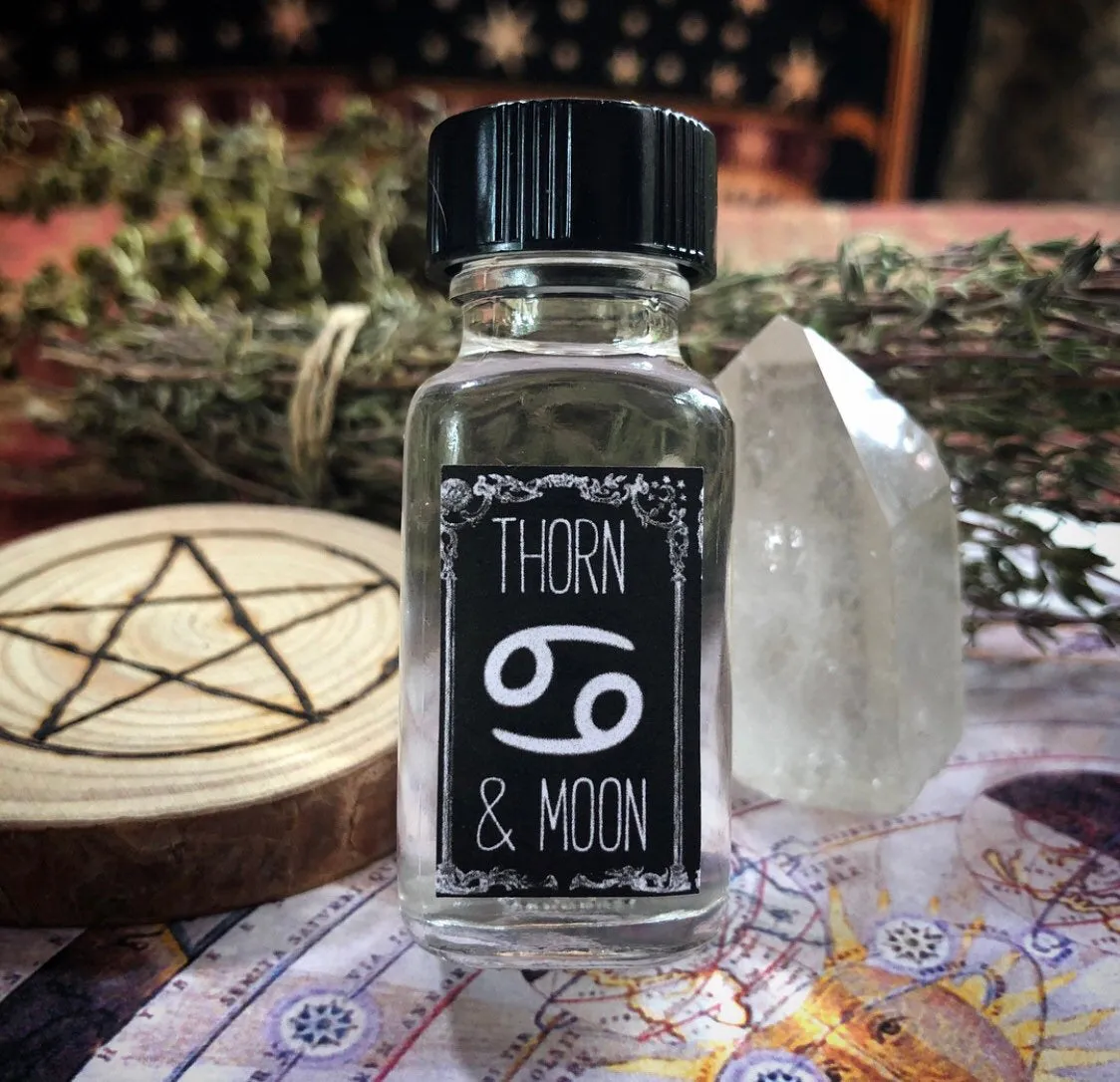 Thorn & Moon Zodiac Oil - Ritual Oil Blend - Cancer - Pure Essential Oils - Chamomile, Geranium, and Myrrh