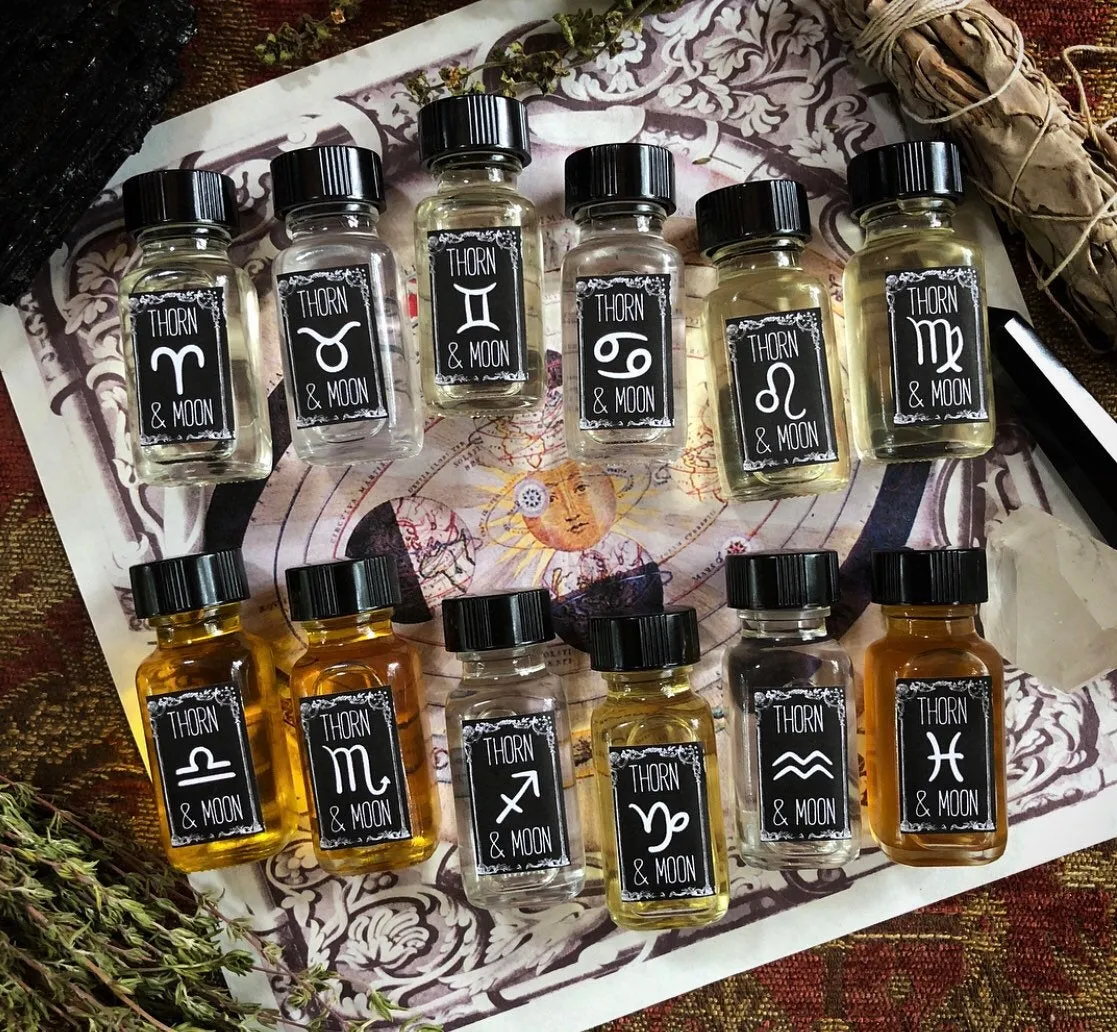 Thorn & Moon Zodiac Oil - Ritual Oil Blend - Cancer - Pure Essential Oils - Chamomile, Geranium, and Myrrh