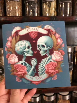 Til Death Do Us Part - Spooky Wedding / Valentine / Valloween - Holiday Greeting Card