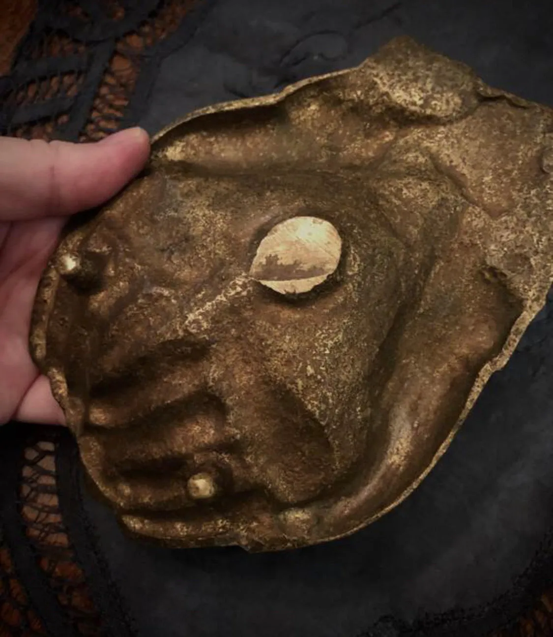 Victorian Style Brass Hands - Vintage Cupped Hands - Heavy Dish