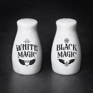 White Magic / Black Magic Salt & Pepper Shaker Set