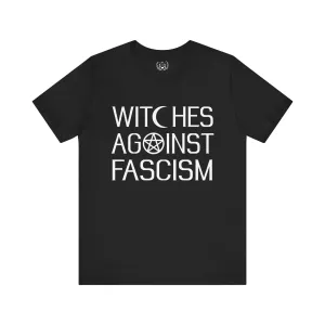 'WITCHES AGAINST FASCISM' Black Unisex Cotton T-Shirt